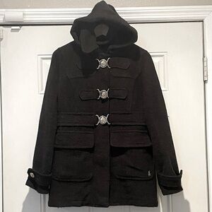 Teenie Weenie  Charcoal Gray Fleece Removable Hood Coat Size M